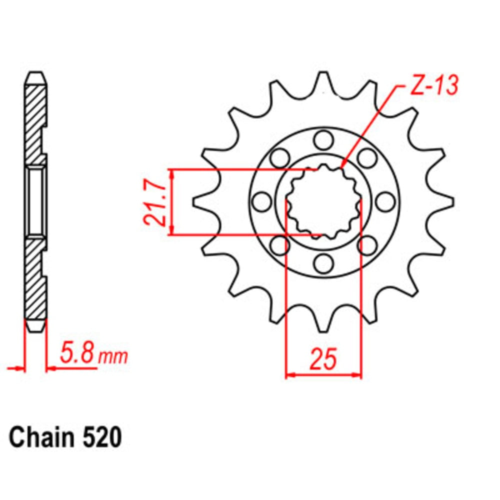 15T Kawasaki KX450F 06 Front Spkt (1565)