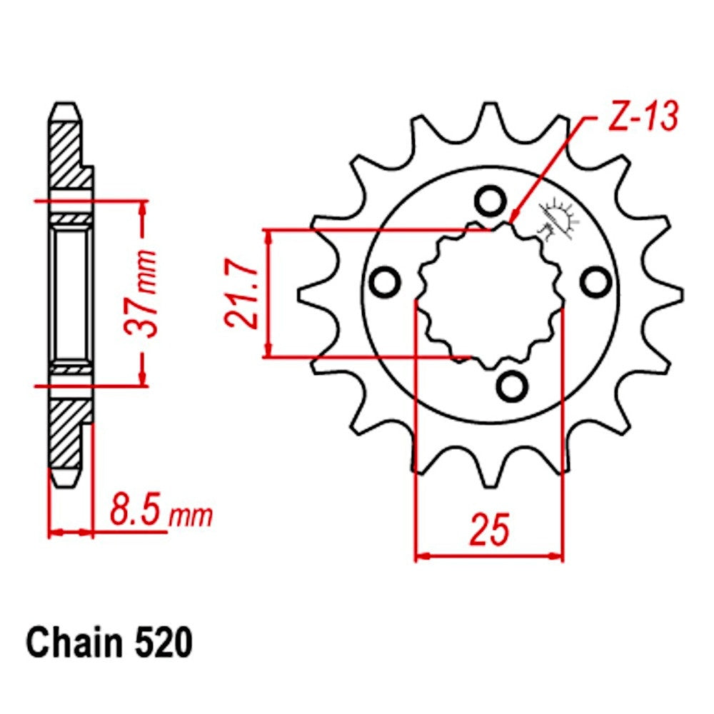 16T Honda/Kawasaki Front Sprocket (1309)