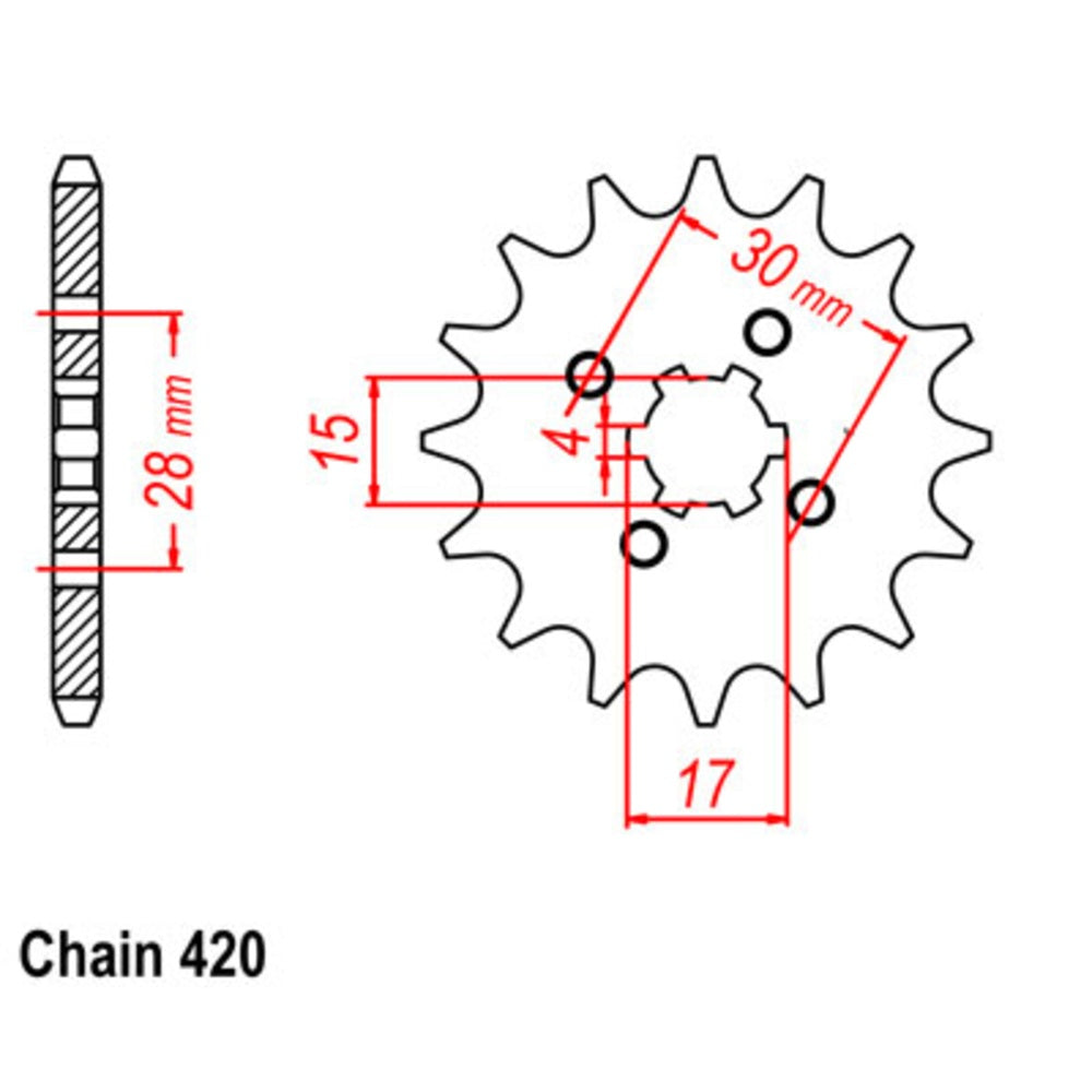 16T Honda XR75/80;CR80 Front Sprocket (253)