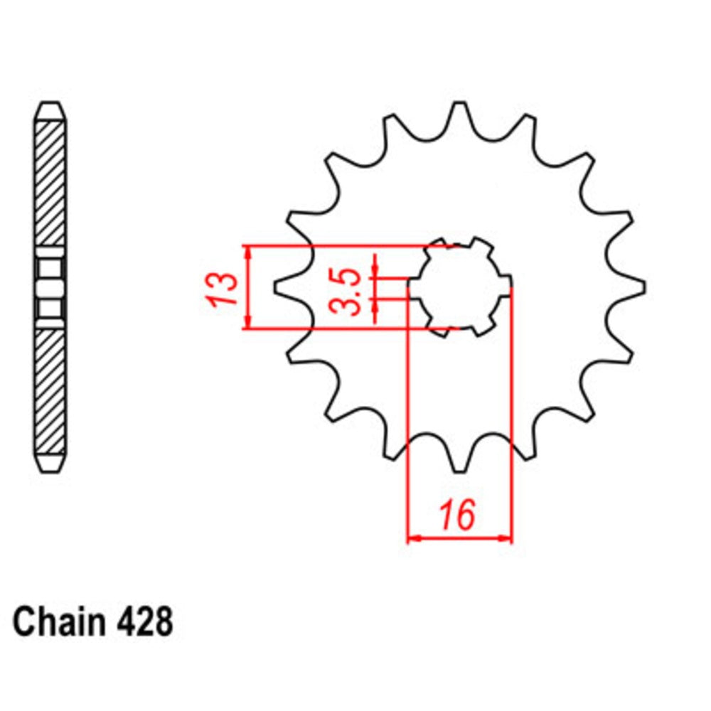 15T Yamaha Front Sprocket (428)