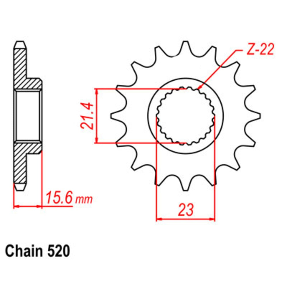 14T Yamaha Front Sprocket (577)