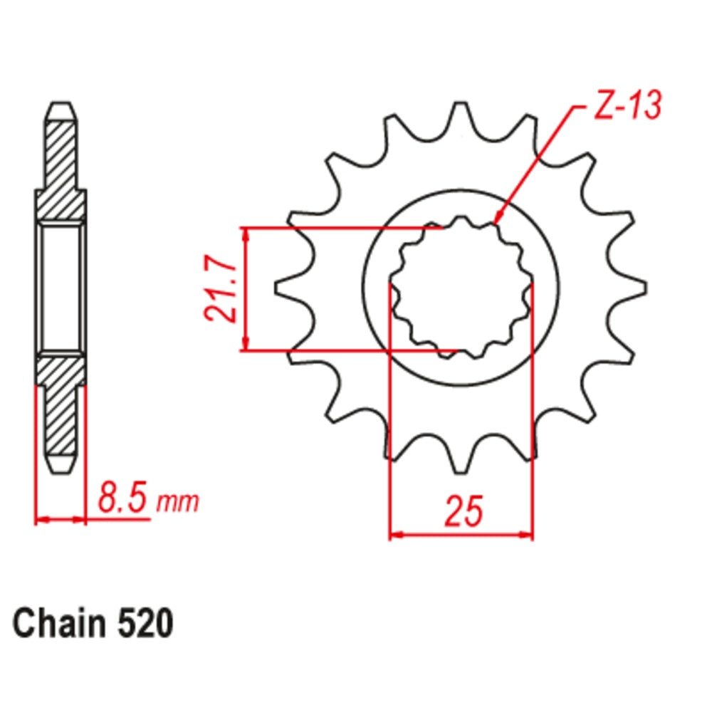 16T Yamaha Front Sprocket (578)