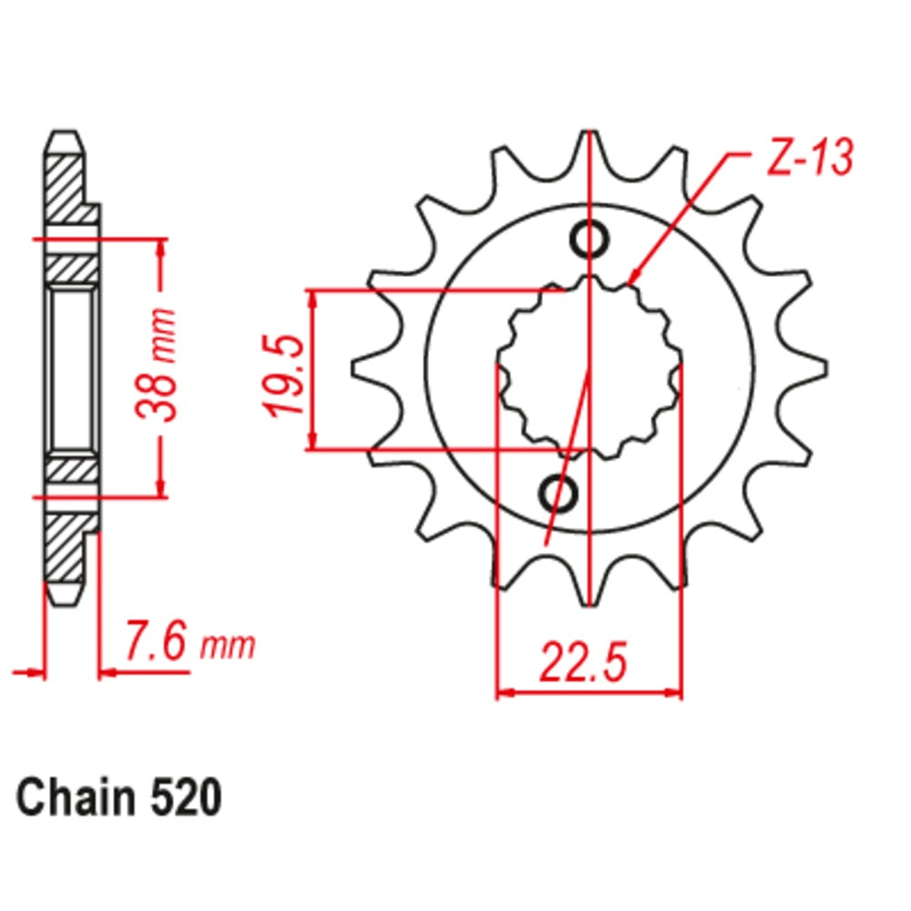 14T Suzuki LT Z400 K3-K6/Kawasaki KX F400 Supersprox Front Spkt (1401)