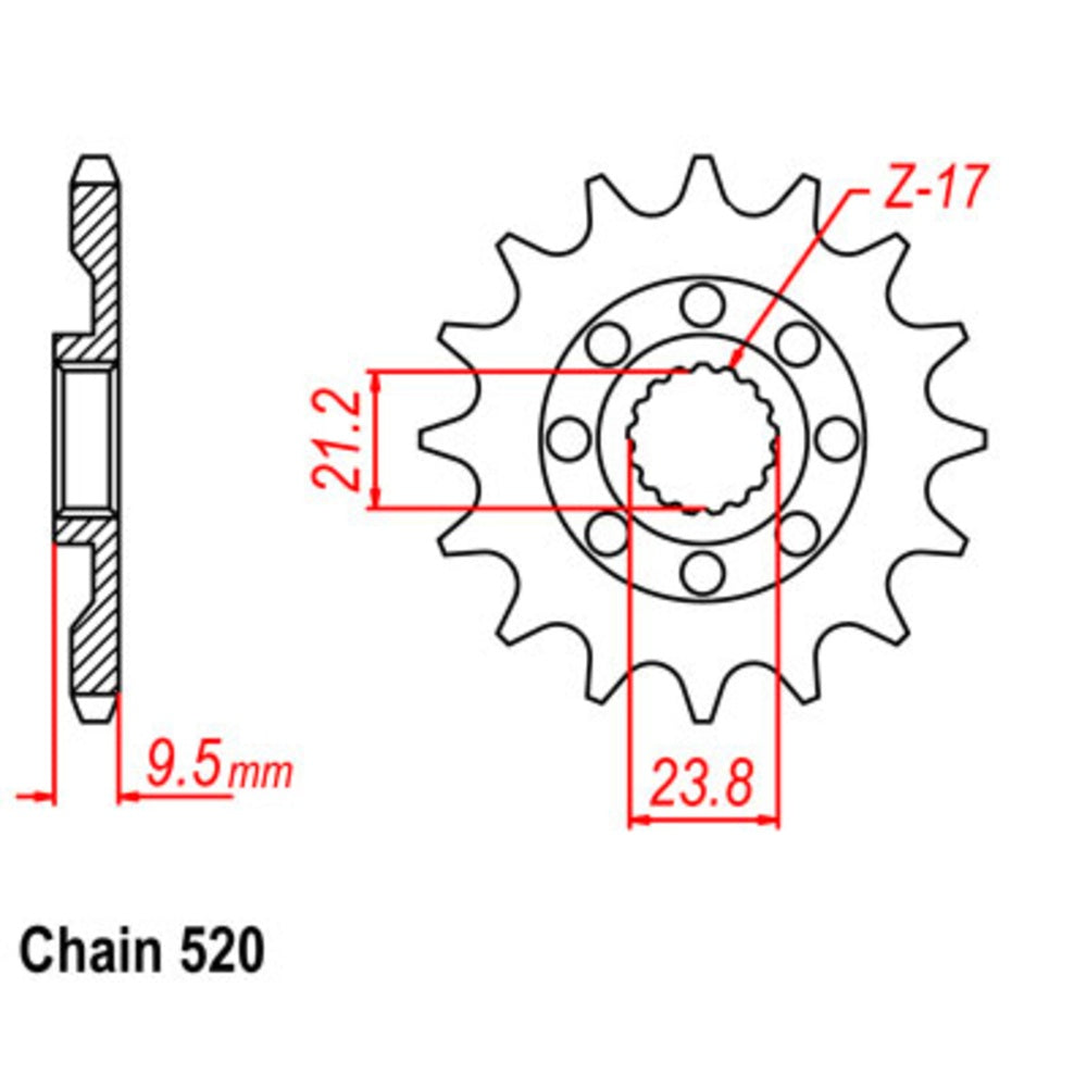 13T Suz RMZ 450 05/06 Front Spkt (1441)