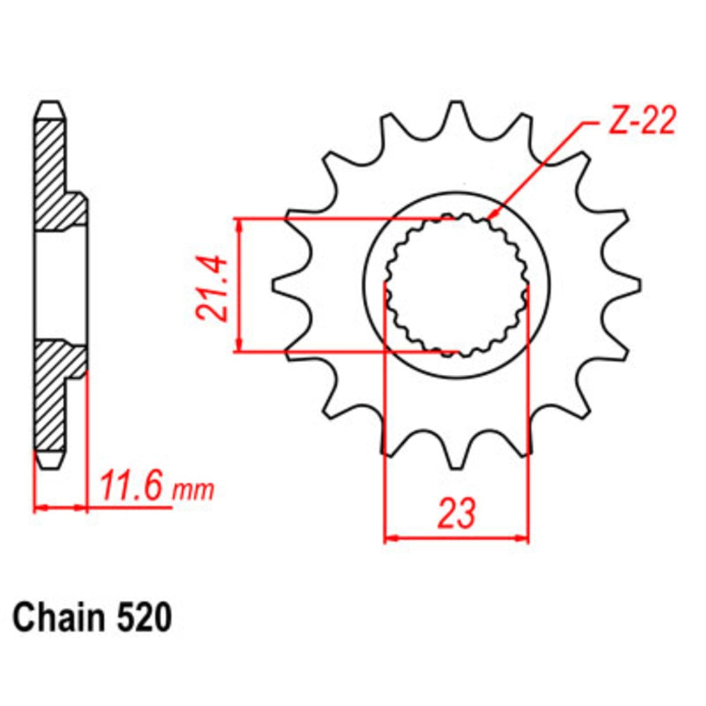 15T Yamaha Front Sprocket (583)