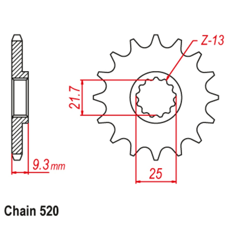 14T Kawasaki EX250 J Front Sprkt (1539)