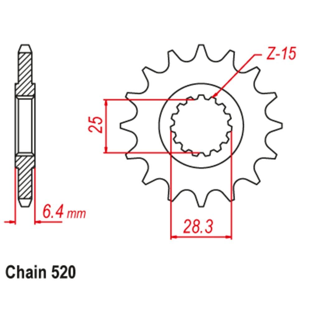 14T Yamaha Front Sprocket (1592)