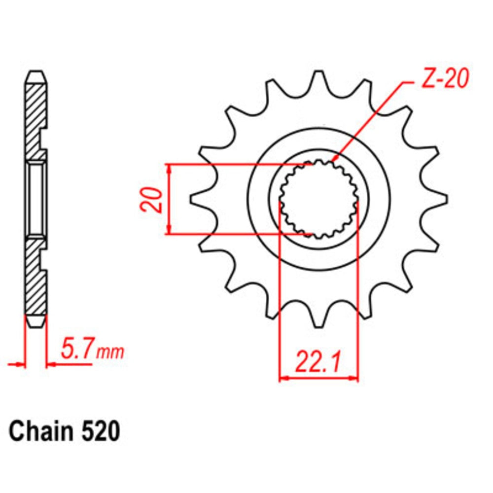 13T Yamaha Front Sprocket (1590)