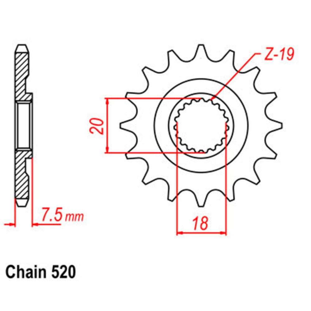 13T Honda Front Sprocket (326)