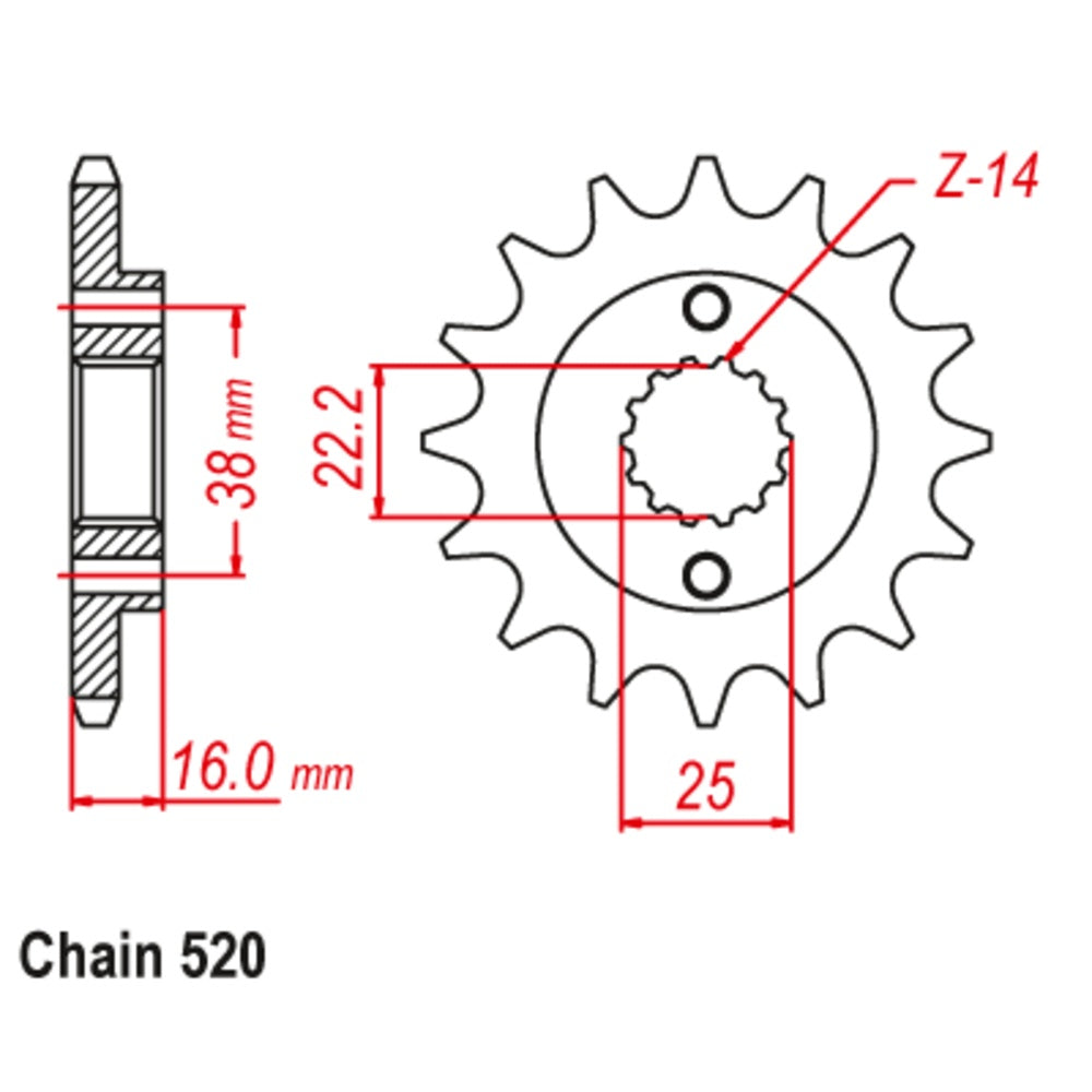 16T Ducati Front Sprocket (736)