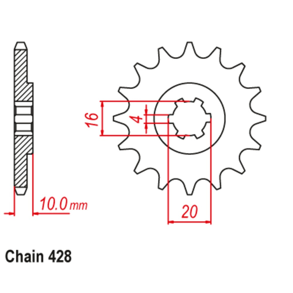 14T Hyosung XRX125 Front Sprocket (410)