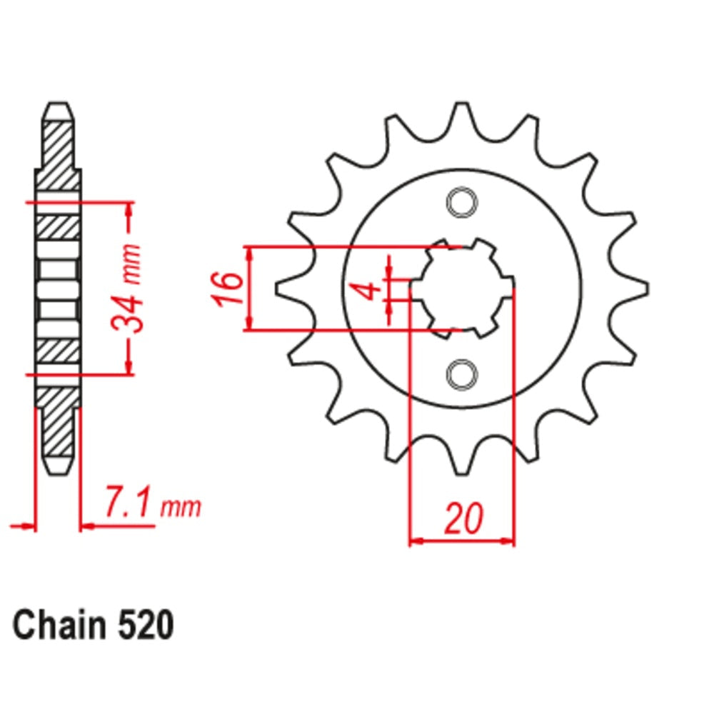 14T KTM 125/200 Duke 13-15 Front Spkt (1903)