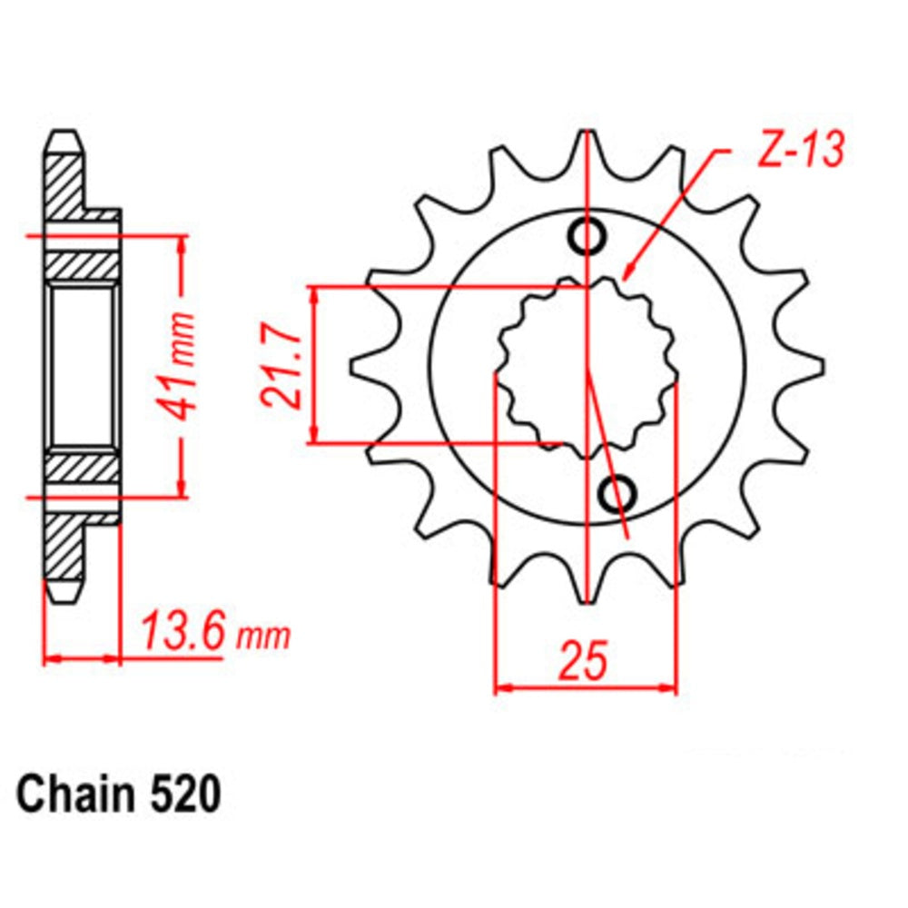 14T Honda XR650 Front Sprocket (1307)
