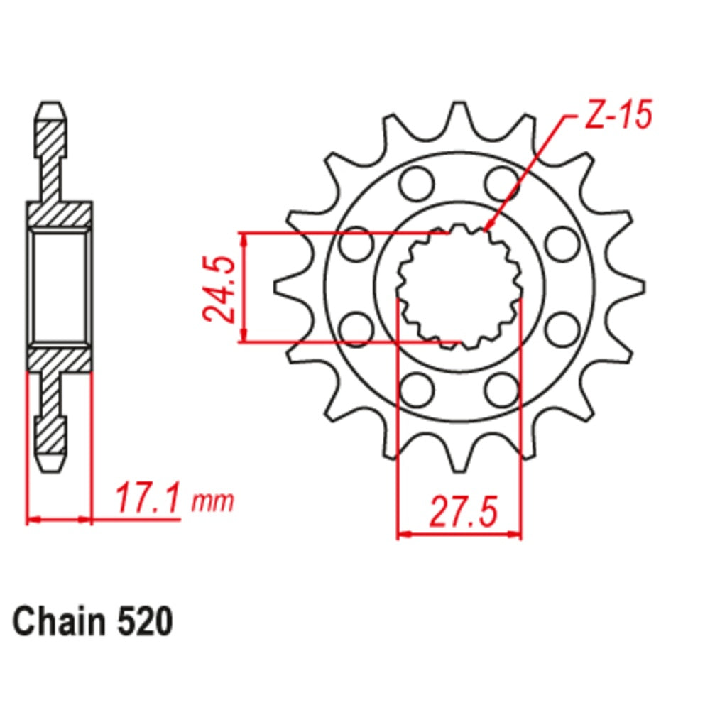 Stealth Front Sprocket Ducati 899 Panigale 520p