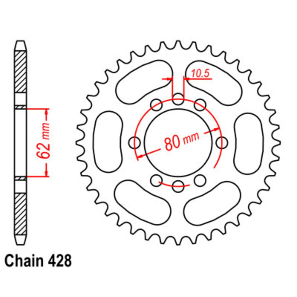 49T Yamaha Rear Sprocket (843)