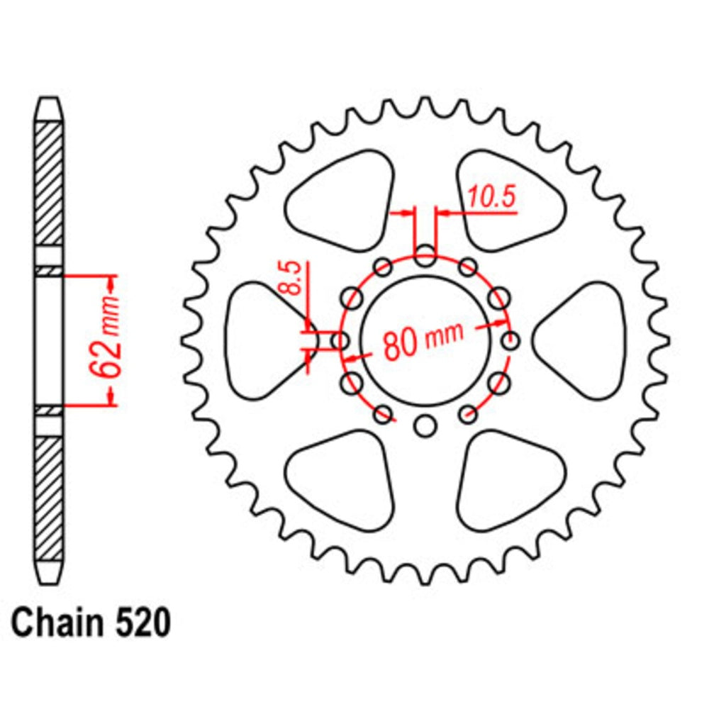 47T Yamaha Rear Sprocket (845)