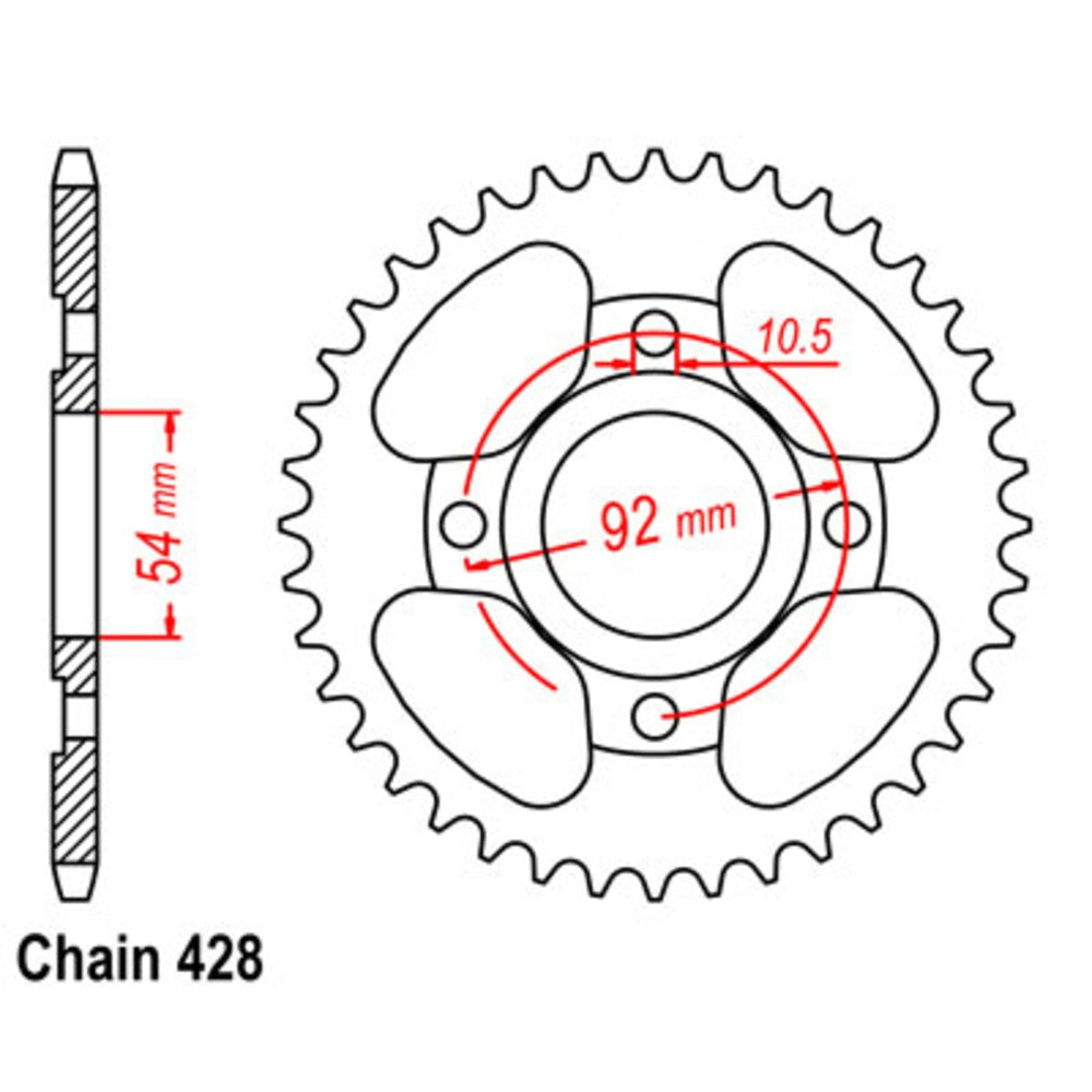 44T Yamaha Rear Sprocket (835)