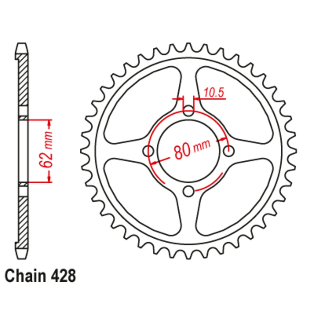 54T Yamaha Rear Sprocket (1843)