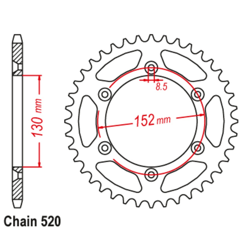 46T Aprilia 450/550 RXV/SVX Rear Sprocket (706)