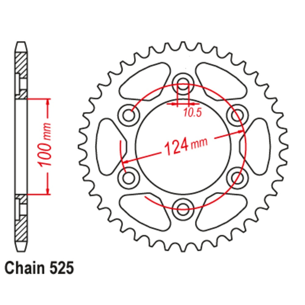 42T Ducati 1000 Rear Sprocket (745)