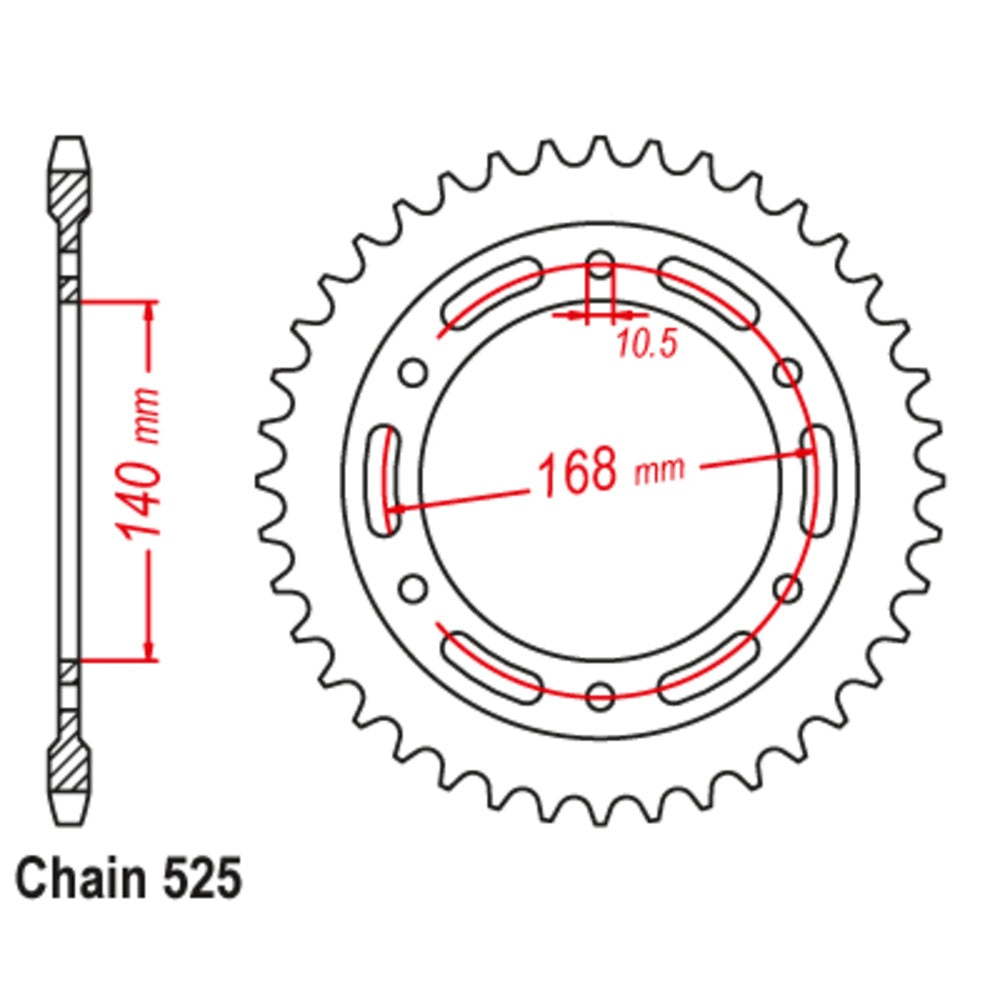 42T BMW Rear Sprocket (003) 10mm bolt hole