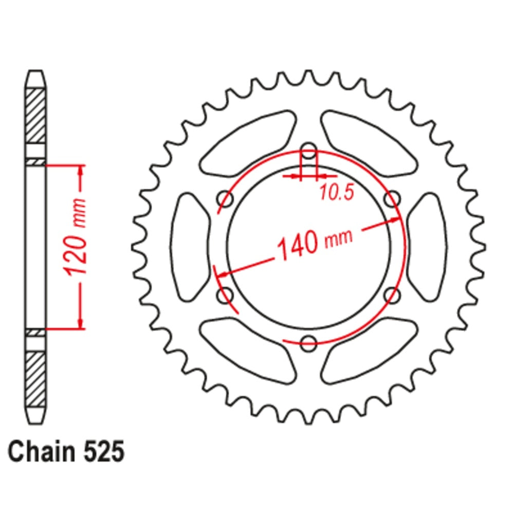 45T Kawasaki/Suzuki Rear Sprocket (498)