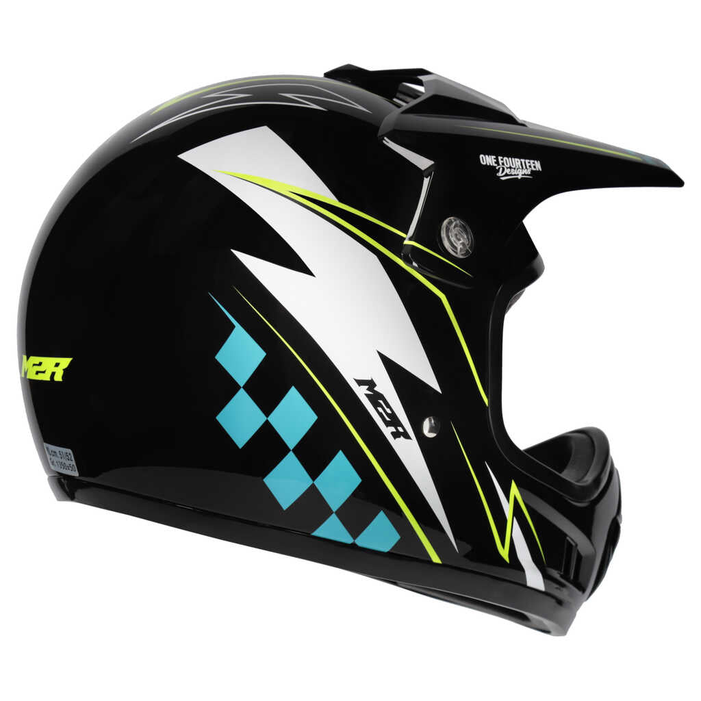 M2R MX2 Junior Helmet - LIGHTNING PC-3