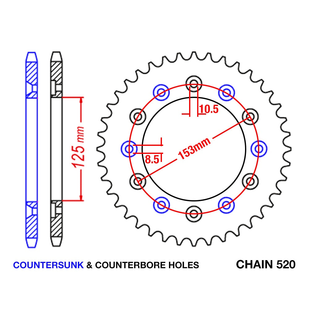 46T Black Supersprox Alloy Spkt CR/XR (210)