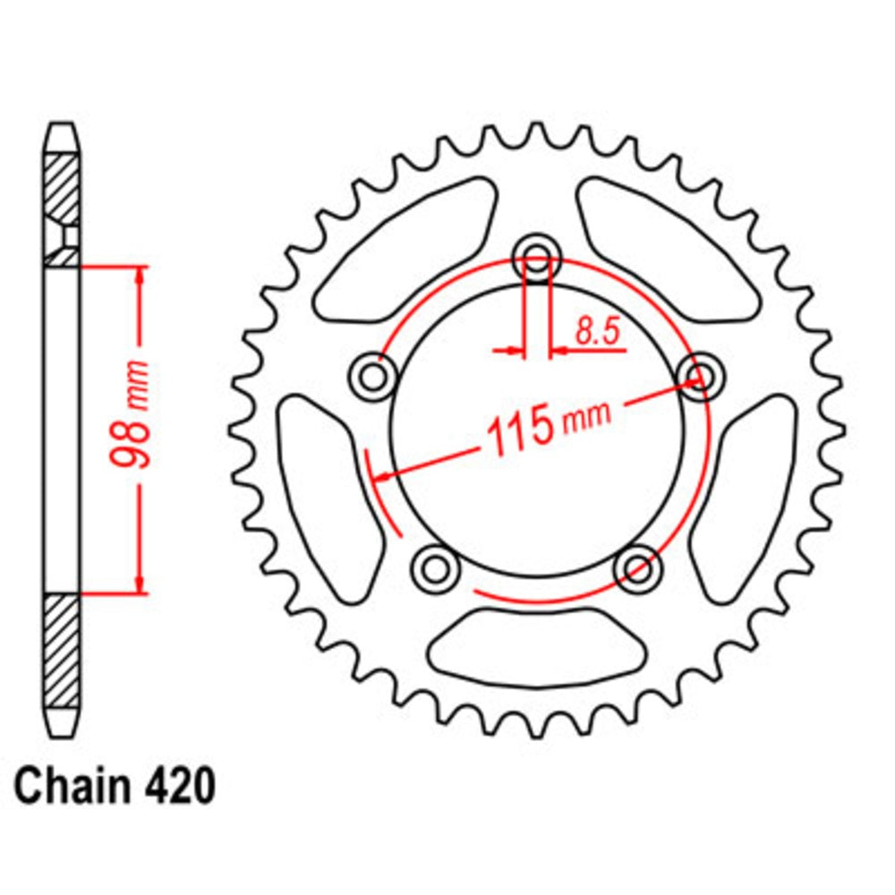 46T Orange Supersprox Alloy Spkt KTM 65 (004)