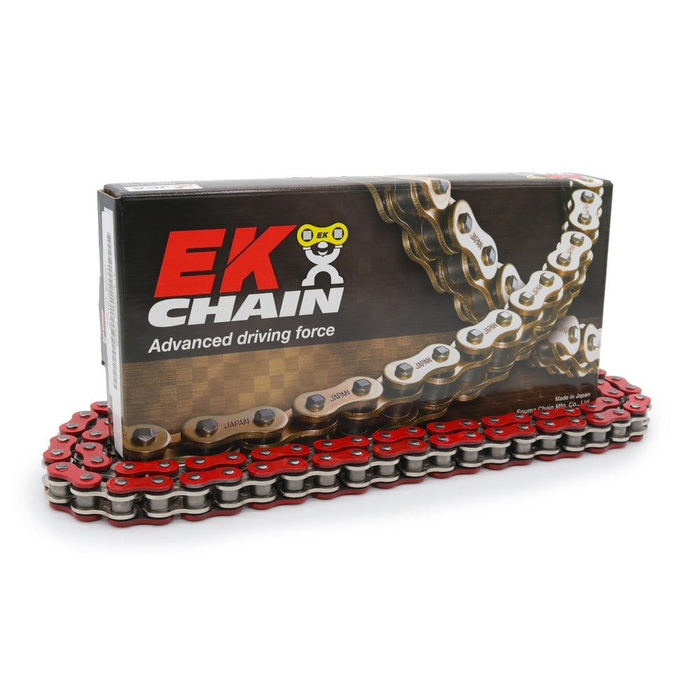 EK 525 NX-Ring Super H/Duty Red Chain 124L (10)