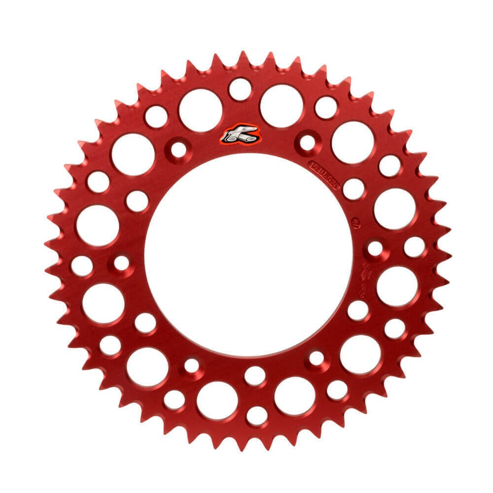 RENTHAL REAR SPROCKET MX ULTRALIGHT GROOVED RED 52T (154U-520-52GRRD)