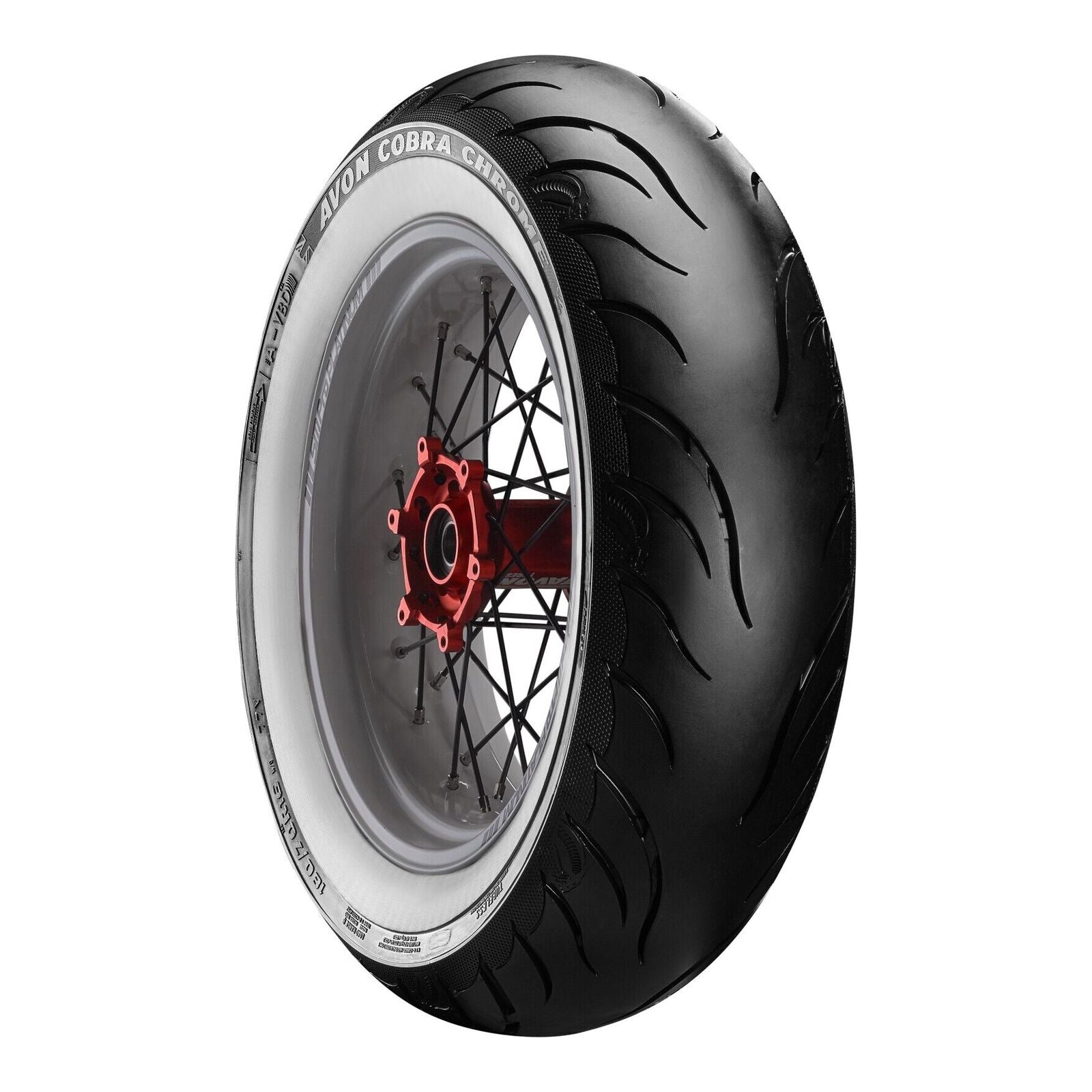 Avon Cobra Chrome MT90B16 (130/90B16) White Wall Rear Tyre (74H Rating) AV92
