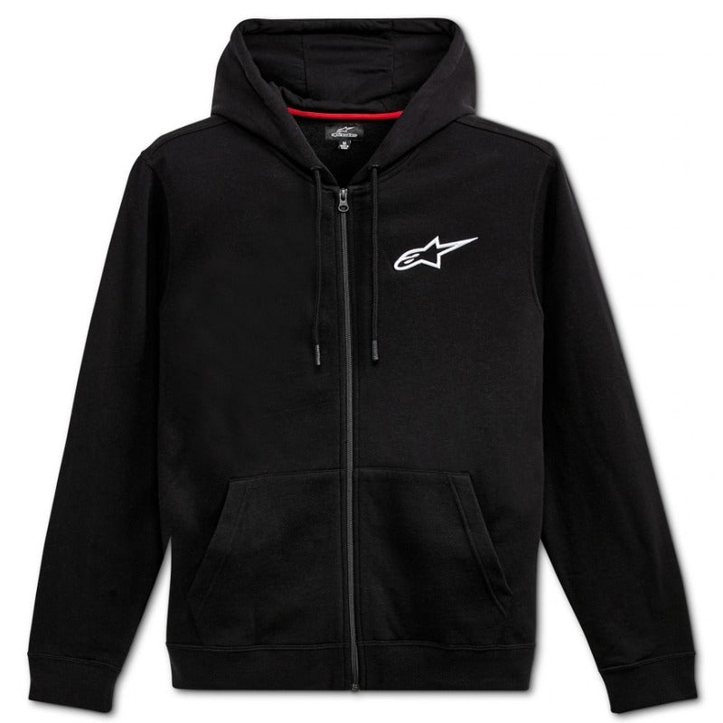 AGELESS CHEST ZIP HOODIE BLACK/WHITE