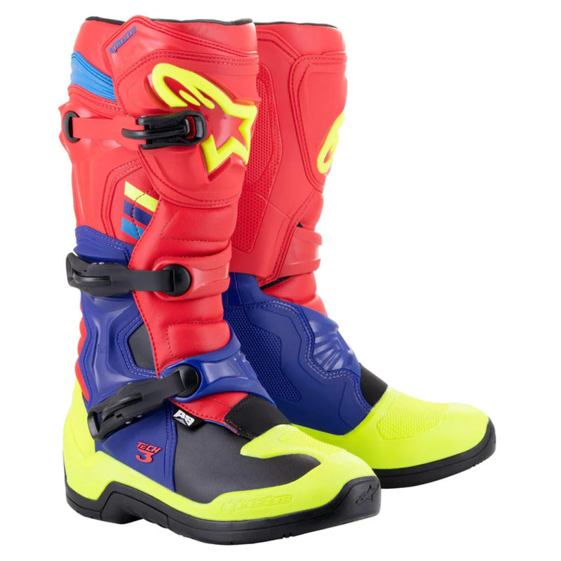 TECH 3 BOOTS BRIGHT RED-DARK BLUE-FLUROYELLOW