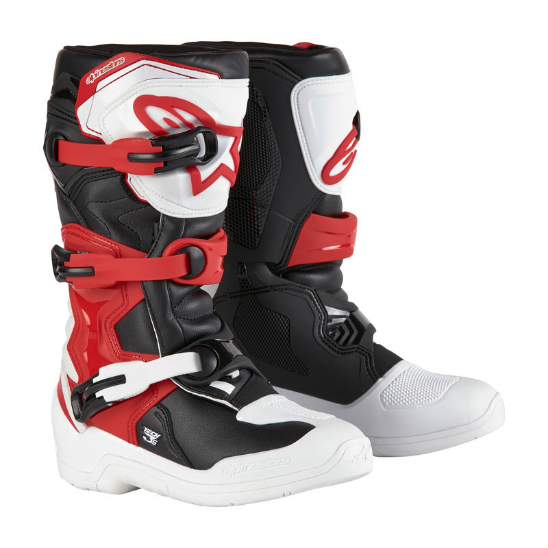 TECH 3S YOUTH BOOTS WHITE-BLACK-BRIGHT RED