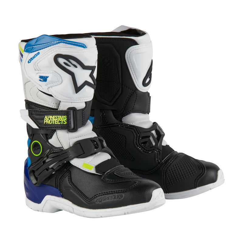 TECH 3S KIDS BOOTS WHITE-BLACK-ENAMEL BLUE