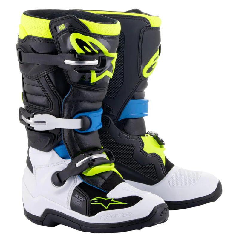 AS2015017 TECH 7 S BOOT BLACK ENAMEL BLUE FLURO-YELLOW