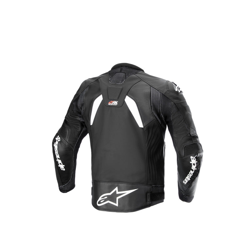 GP PLUS R V4 RIDEKNIT LEATHER JACKET BLACK WHITE