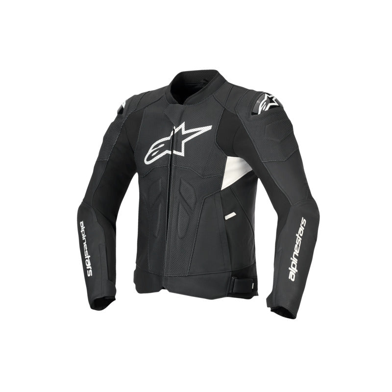 DUSK AIRFLOW LEATHER JACKET BLACK WHITE