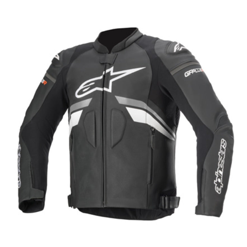 GP PLUS R V3 AIR LEATHER JACKET BLACK FLURO-RED WHITE