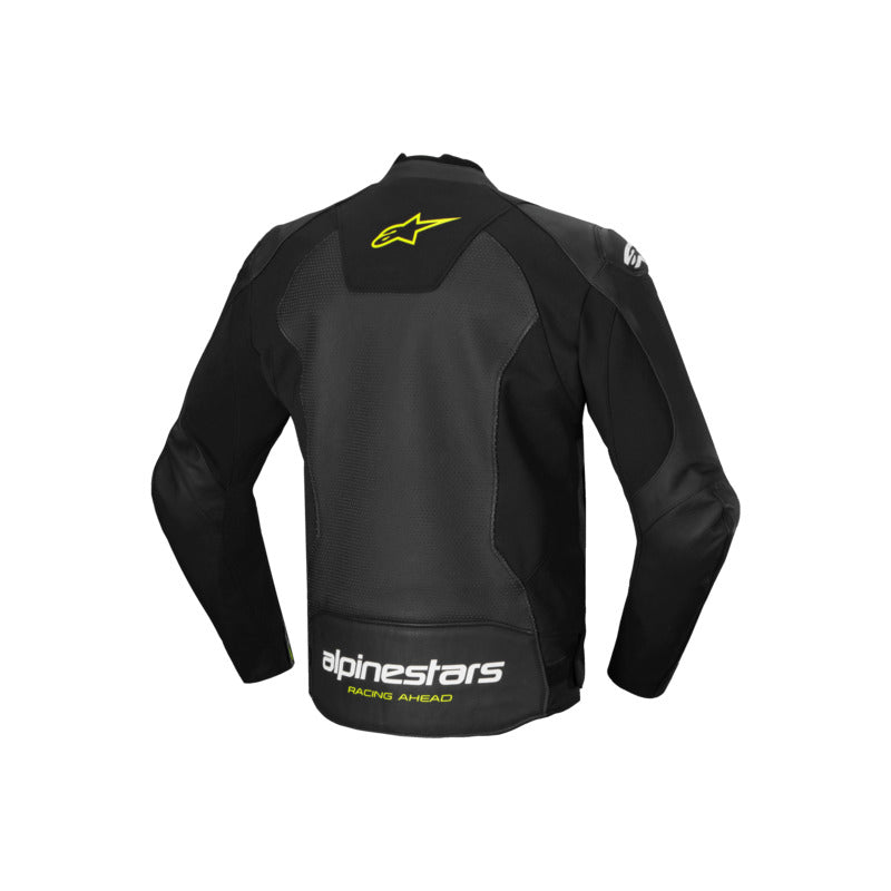 FASTER V3 AIR LEATHER JACKET BLACK WHITE FLURO-YELLOW