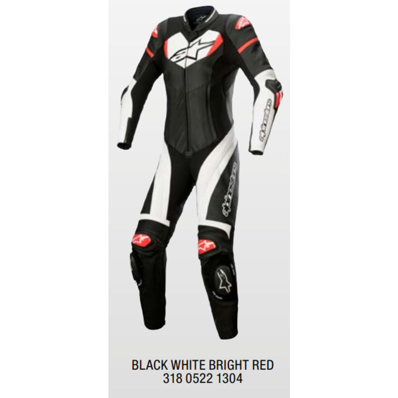 WOMENS GP PLUS 1PCE SUIT BLACK WHITE BRIGHT RED