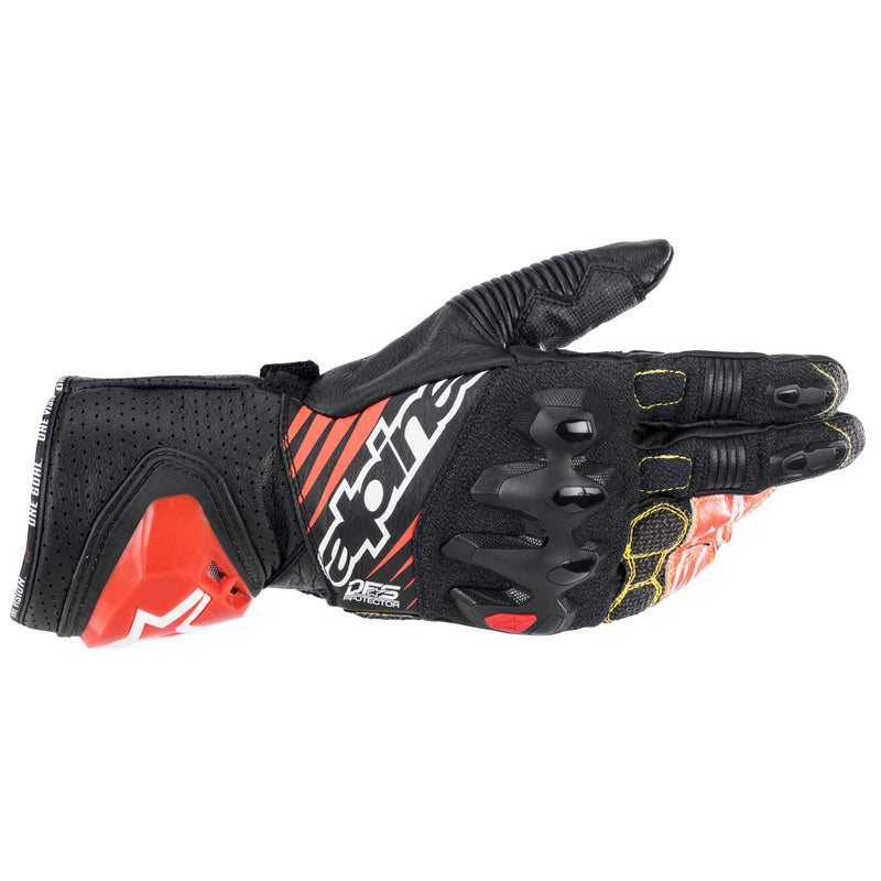 GP TECH V2 GLOVES BLACK WHITE FLURO-RED