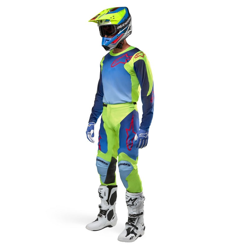 2024 RACER HOEN PANTS FLUROYELLOW BLUE NIGHT NAVY