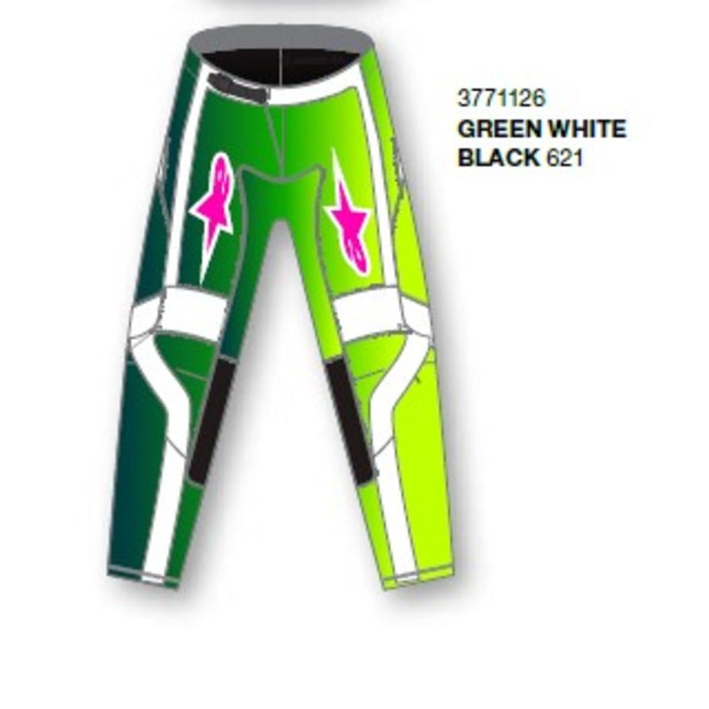 2026 YOUTH FLUID PORTL PANTS GREEN WHITE BLACK