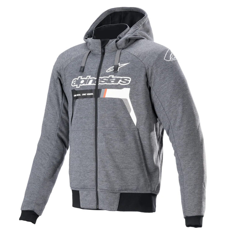 CHROME IGNITION HOODIE MELANGE DARK-GRAY WHITE