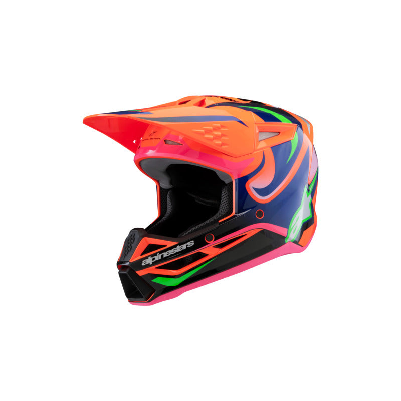 SM3 YOUTH DEEGAN HELMET ECE06 FLURO-ORANGE PURPLE FLURO-PINK (0433)