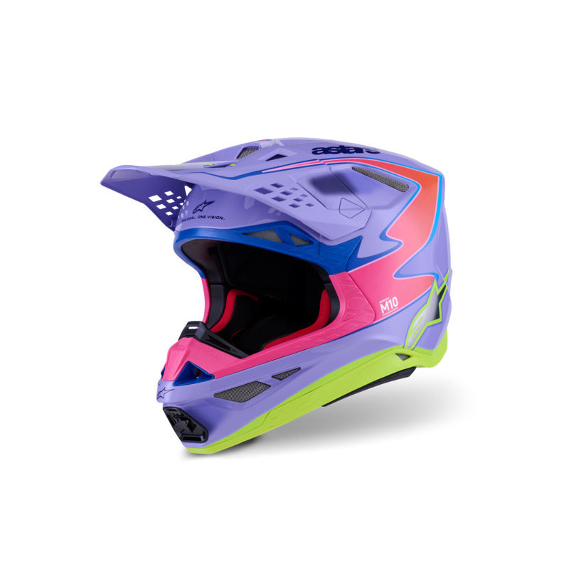 (MX26) SM10 JETT LAWRENCE R01 HELMET PURPLE FLURO-PINK FLURO-YELLOW GLOSSY