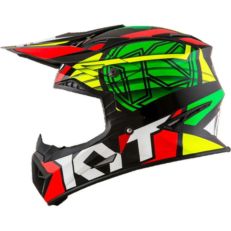 KYT JUMP SHOT #1 HELMET | BLACK-FLURO GREEN-YELLOW