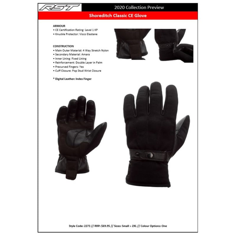 SHOREDITCH CLASSIC CE GLOVE BLACK